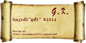 Gajzágó Kitti névjegykártya